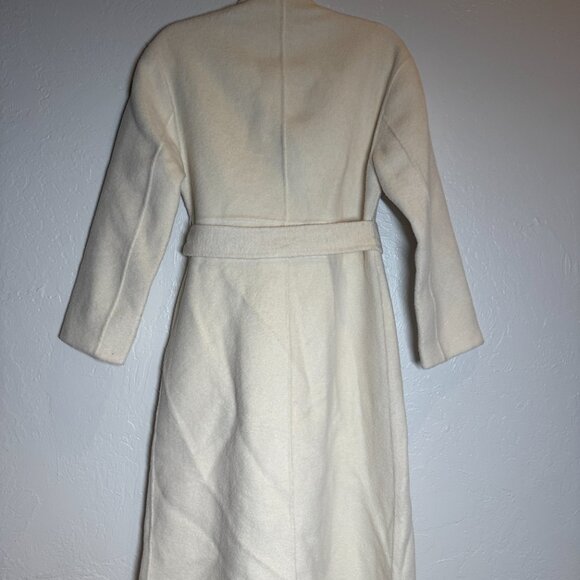 MAJE Genesis Belted Ivory Wool-Blend Coat Size 34 NWOT - Picture 7 of 12